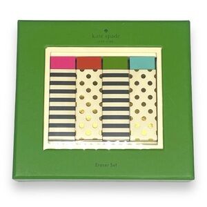 Kate Spade Eraser Set with Stripes and Polka Dots